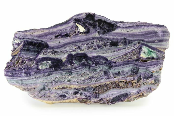 Polished Banded Purple Fluorite Slab - Nevada #322728